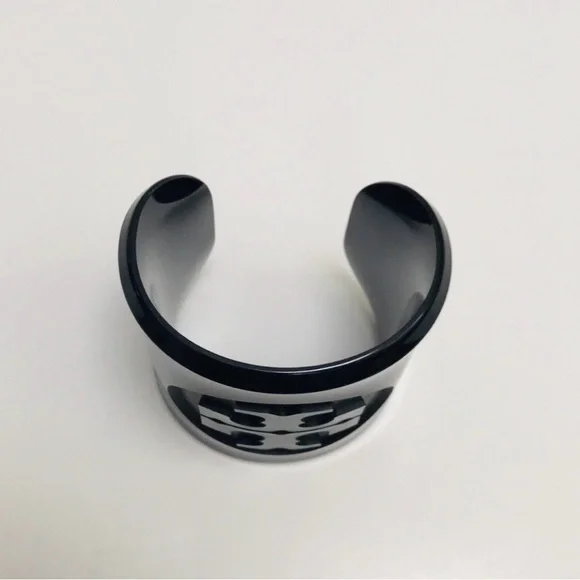 TORY BURCH Black Wide Resin Cuff Bracelet - Picture 3 of 4